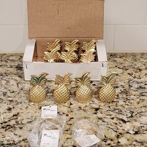 Vintage Pineapple Napkin Rings Made In India From Brass - 12 In Total- Elegant